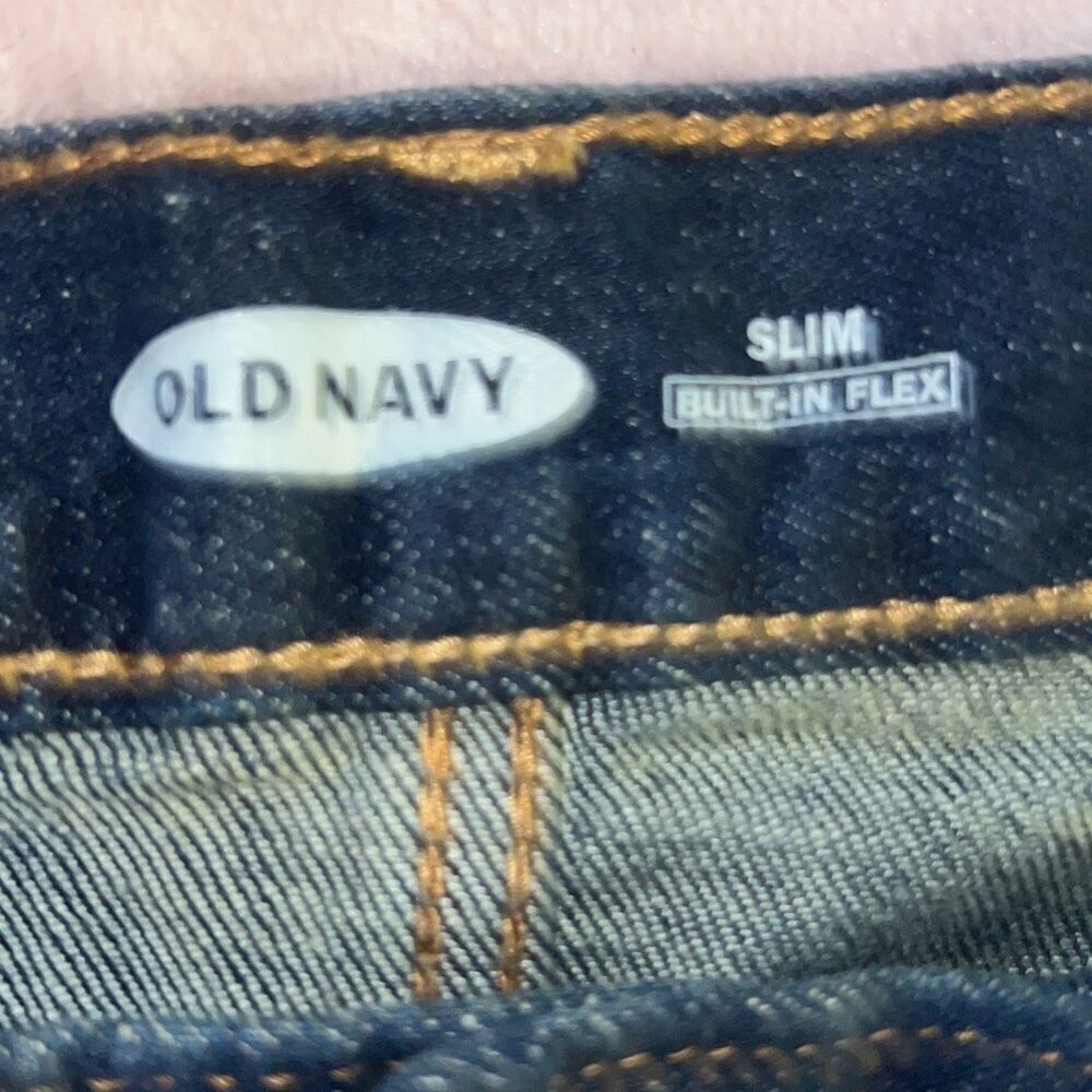 Old Navy Mens Slim Built-In Flex Jeans Dark Wash Denim Pants - Picture 10 of 10